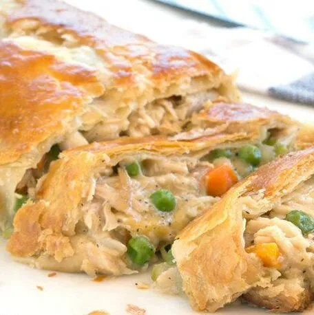 Titelbild für Chicken Pot Pie Stromboli Recipe
